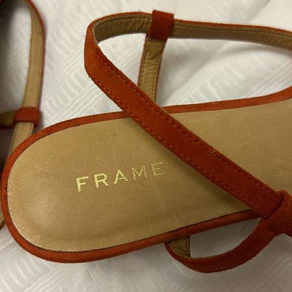 Frame La Braxton Suede straps sandals in Orange (38) - Picture 6 of 8